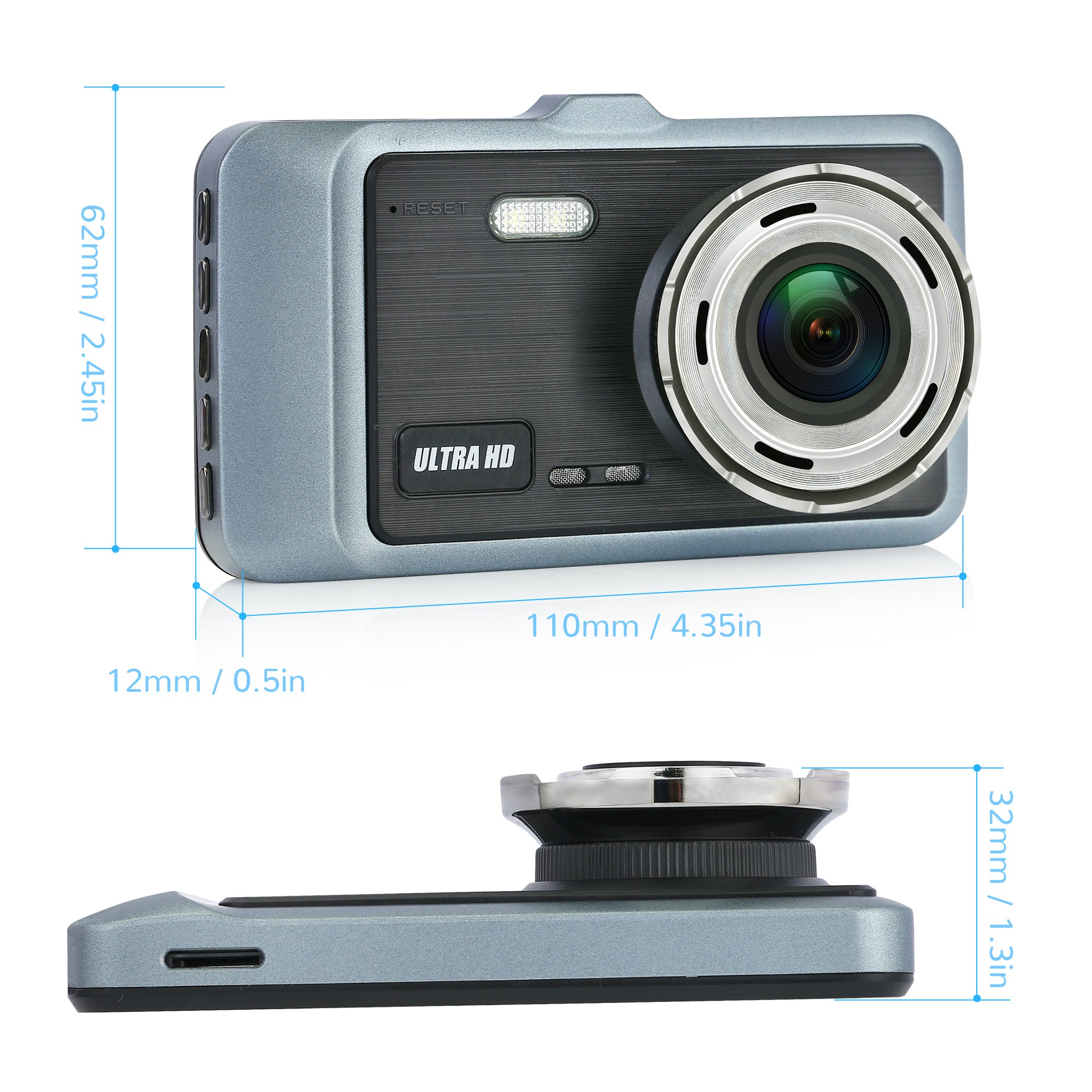 2K Touchscreen WiFi Car Video Recorder, 170° Ultra Wide-Angle 2.0 Aperture Camera Lens, Built-In WIFI Connected with App, Super Night Vision, HDR Image Enhancement, Motion Detection Function, Built-In Gravity Sensor, Supports 24-Hour Parking Surveillance