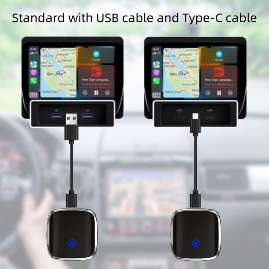 Wired to Wireless CarPlay and Android Auto Adapter, 2-in-1 Dual System Support Wireless Adapter, Plug and Play, Auto Connection , for Cars from 2014 with Factory Wired Carplay and Android Auto