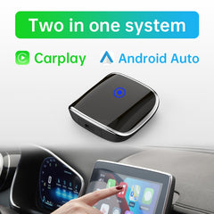 Wired to Wireless CarPlay and Android Auto Adapter, 2-in-1 Dual System Support Wireless Adapter, Plug and Play, Auto Connection , for Cars from 2014 with Factory Wired Carplay and Android Auto