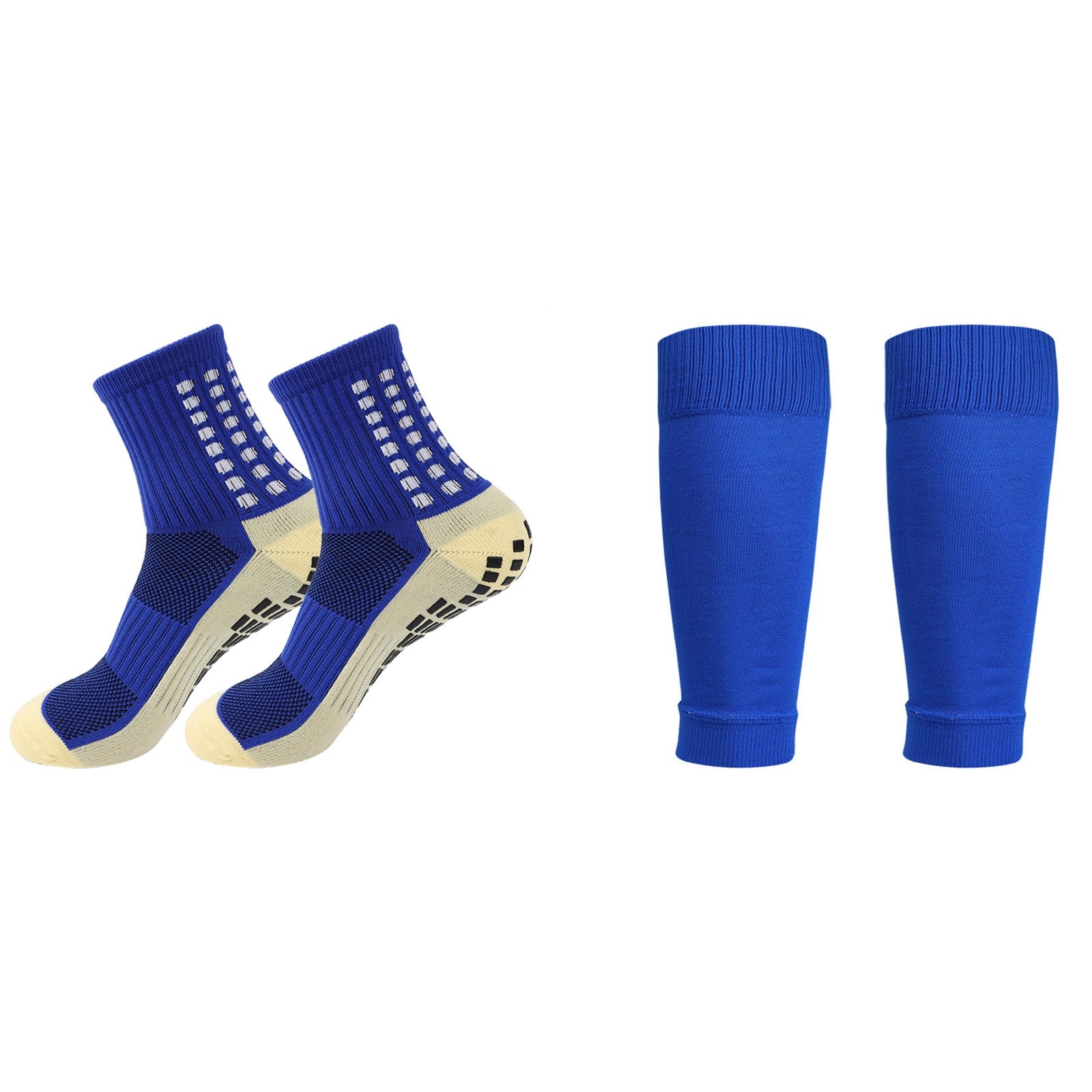 Professional Anti-slip Sports Socks Set - Grip Sports Socks and Shin Guard Sleeves, Non-slip Mesh Breathable Soccer Socks, Comfortable Athletic Socks, Yoga Socks, For All Seasons